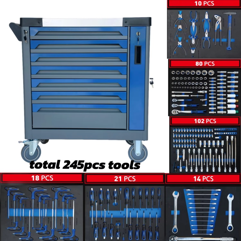 Tools For Garage Workshop - 7 Çekmeceli Kilitlenebilir Çelik Atölye Alet